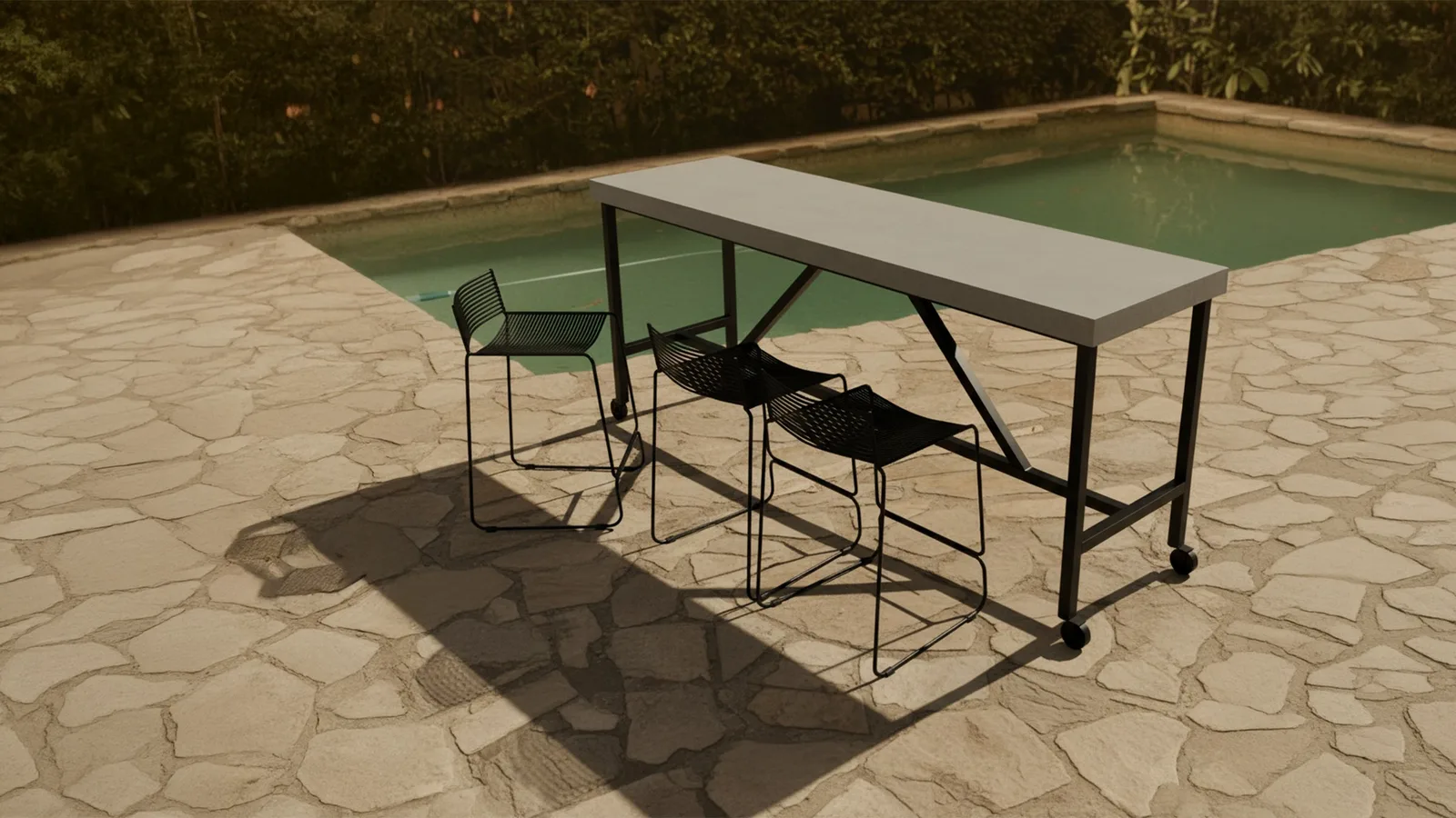 SnapCo concrete bar table