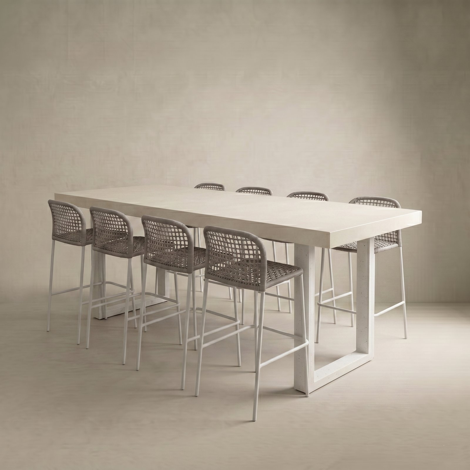 IronStone Concrete Bar Table - White