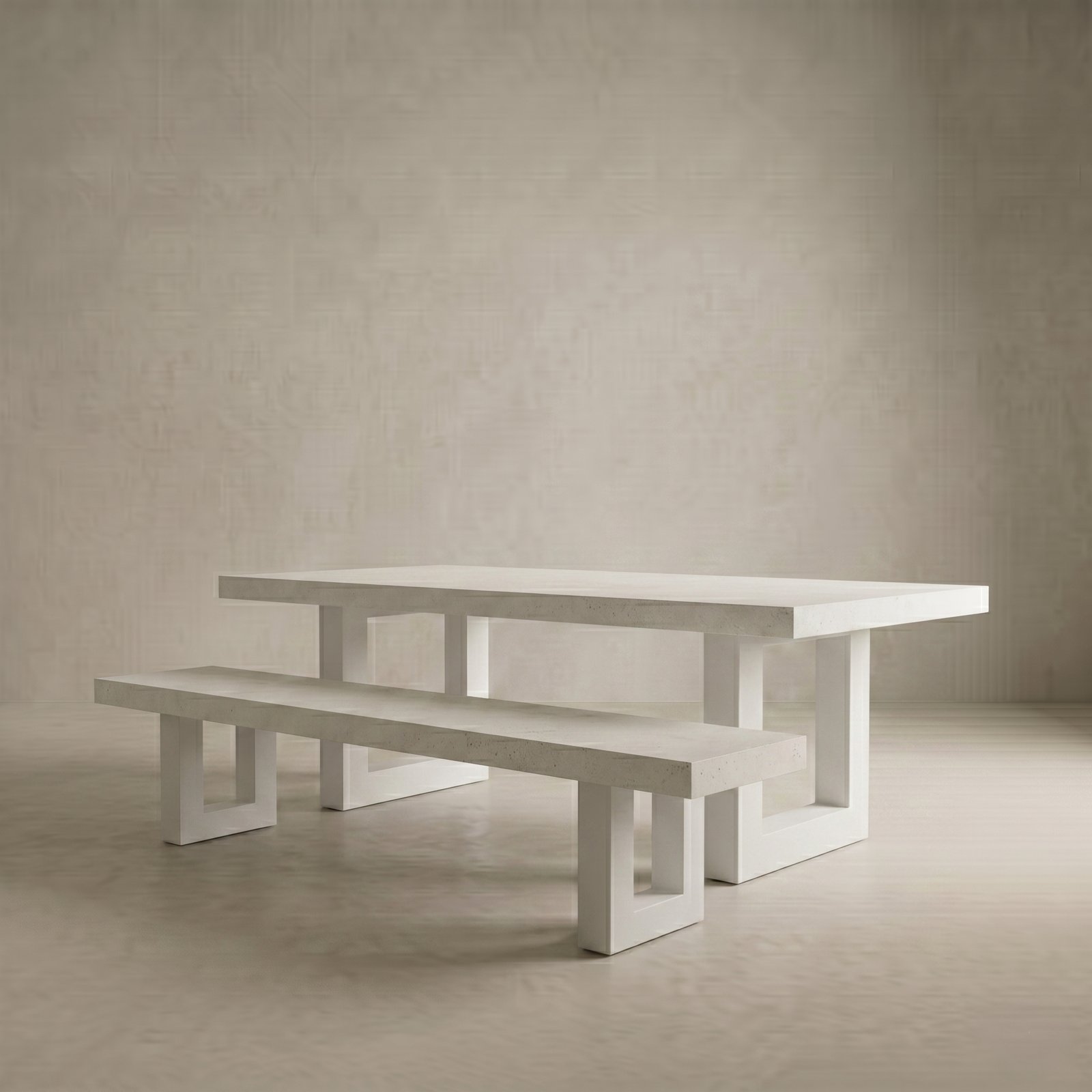 IronStone Concrete Bench Seat - White