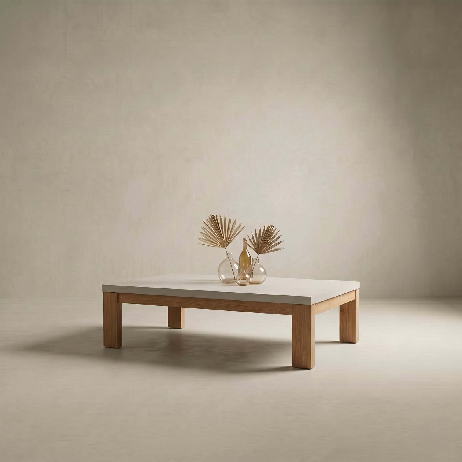 Laconian Rectangular White Concrete Coffee Table