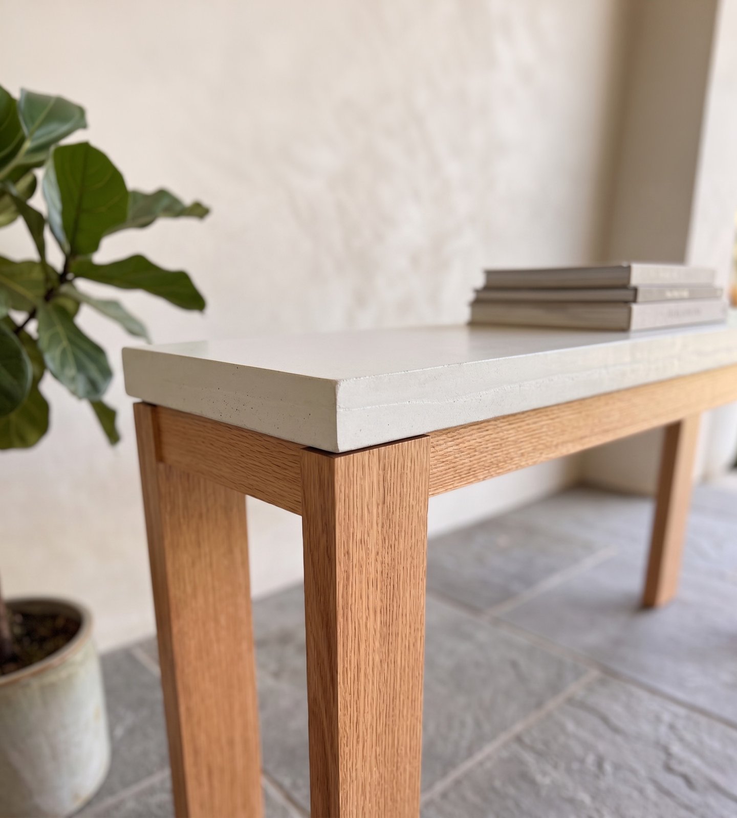 Laconian Concrete Hall Table, in situ