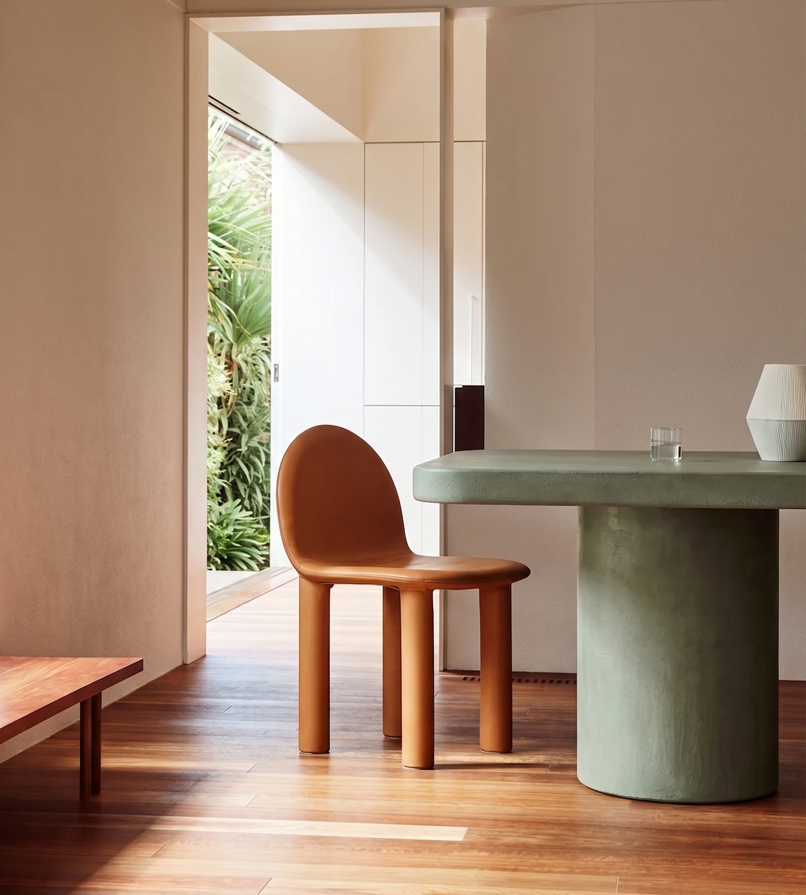 Milano rectangular concrete dining table, in situ view 44