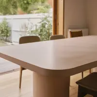 Milano rectangular concrete dining table in Brunswick peach pigment, view 2