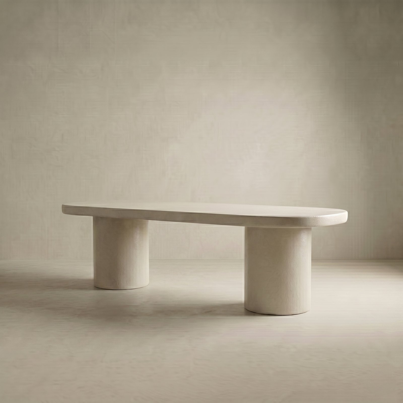 Palermo Concrete Dining Table Oval - White