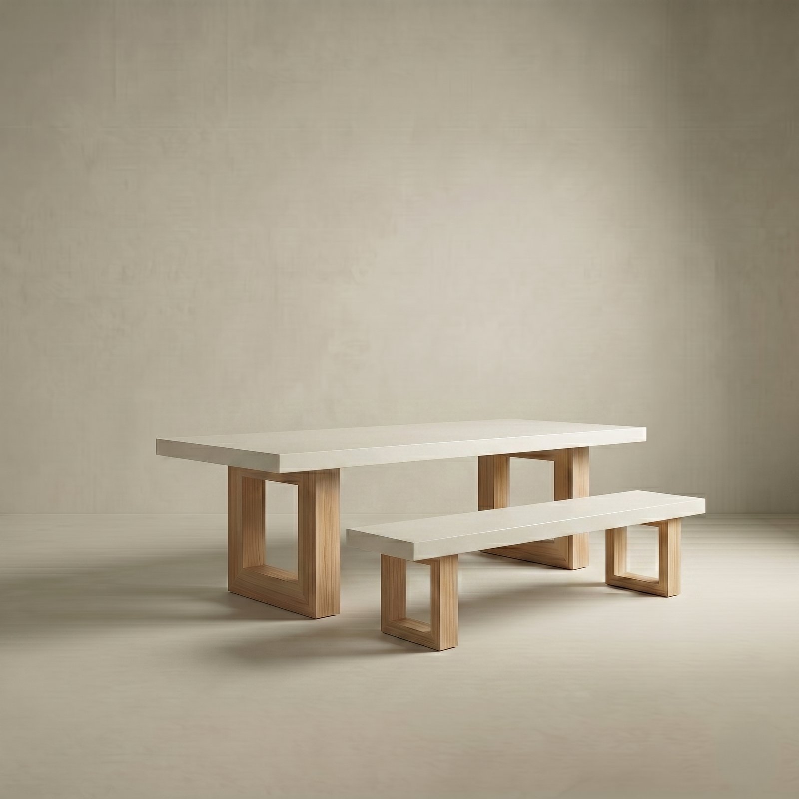 TimberStone Concrete Bench Seat - White