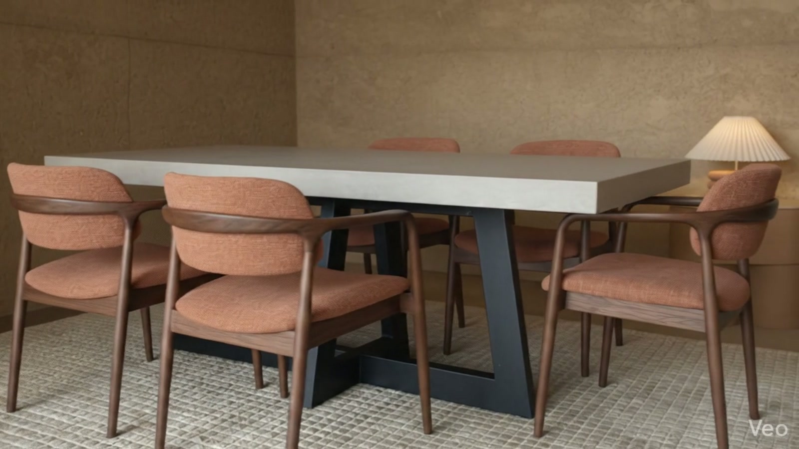 IronCross rectangular concrete dining table, studio video