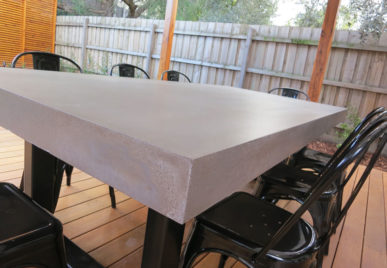 Outdoor concrete tables