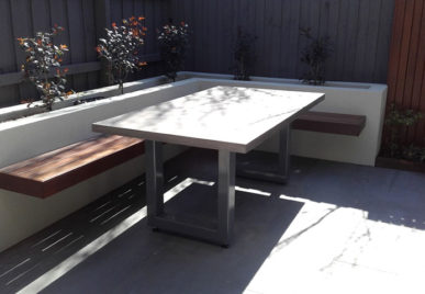 Outdoor concrete tables