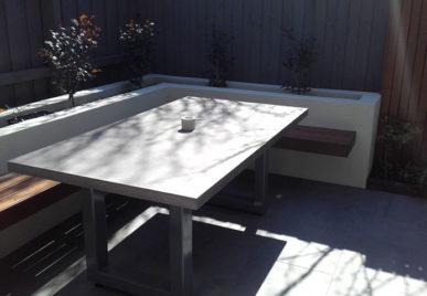 Outdoor concrete tables