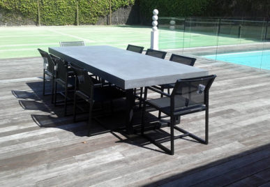 Outdoor concrete tables