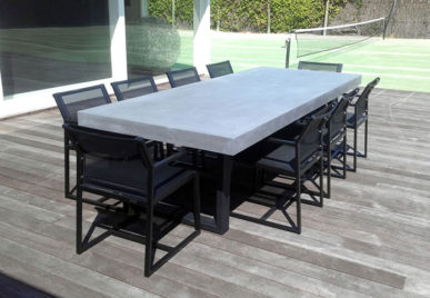 Outdoor concrete tables