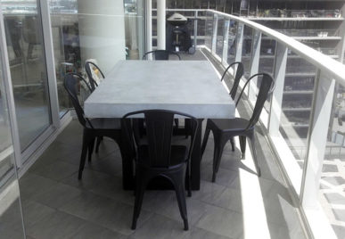 Outdoor concrete tables