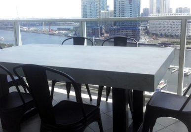 Outdoor concrete tables