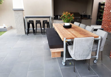 Outdoor concrete tables