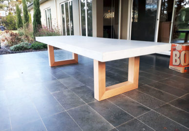 Outdoor concrete tables