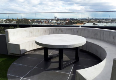 Outdoor concrete tables