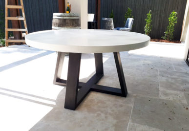 Outdoor concrete tables