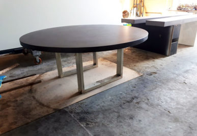 Outdoor concrete tables