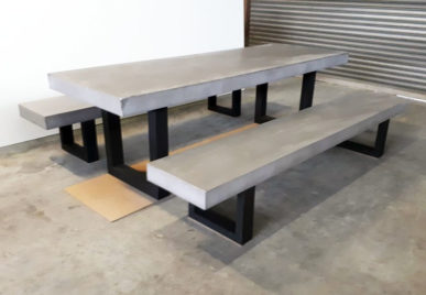 Outdoor concrete tables