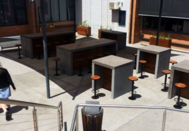 Outdoor concrete tables