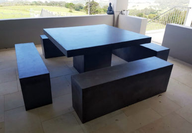 Outdoor concrete tables