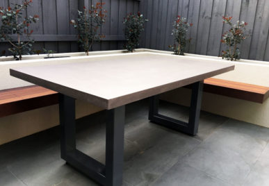 Outdoor concrete tables