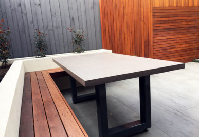 Outdoor concrete tables