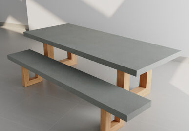 Outdoor concrete tables