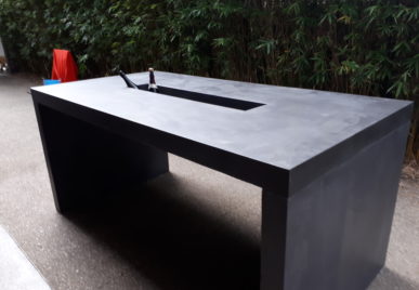 Outdoor concrete tables