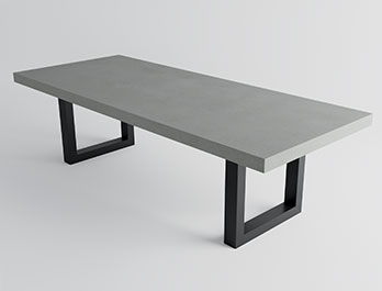 Concrete top patio top dining table