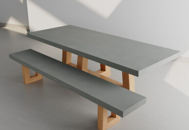 Outdoor concrete tables