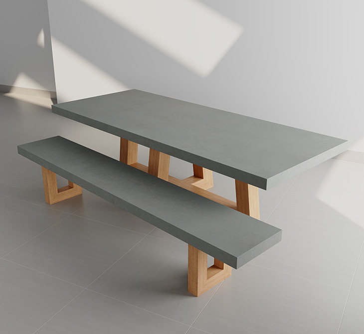Snap Timbercross Table With Bench Seat Perspective Studio