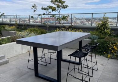 Outdoor concrete tables