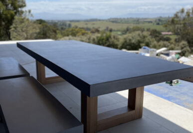 Outdoor concrete tables